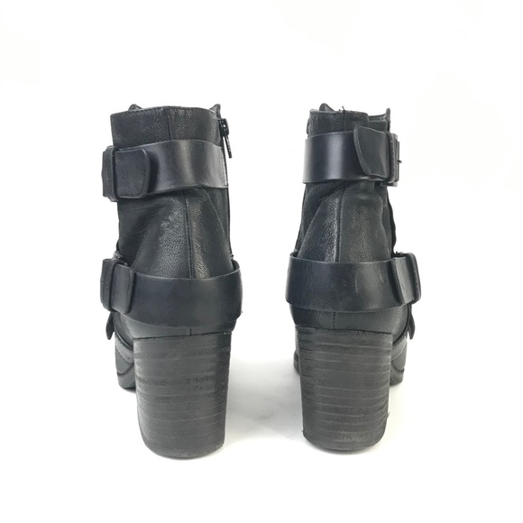 Vic Matie Leather Biker Moto Ankle Buckle Boots - Picture 5 of 8